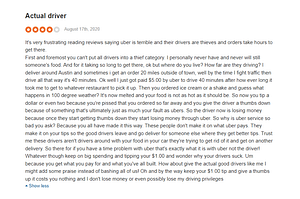 Uber Eats review from Sitejabber