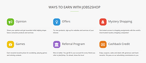 A list of all the ways to earn with Jobs2Shop