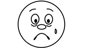  a cartoon black and white picture of a sad face, Cartoon Crying Face Clip Art - Get Coloring Pages