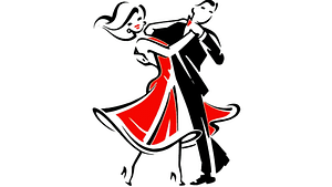 a cartoon picture of a two people dancing