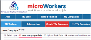 screenshots of the Microworkers website dashboard