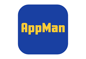 blue yellow AppMan website logo 