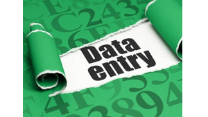 a green black and white picture of Data Entry