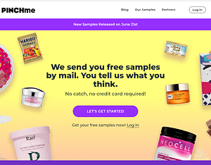 A screen shot of PINCHme website homepage