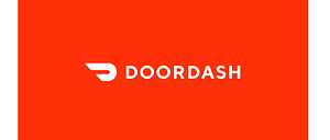 Red and white DoorDash website app logo