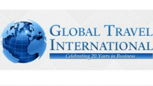 A picture of Global Travel International and a globe