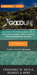 A screen shot of the Good Life website usa homepage