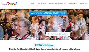 Evolution Travel website homepage