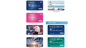 a screenshot picture of multiple different visa debit cards