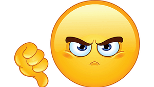 a yellow sad face emoticon thumbing down to discourage people away from the success with anthony morrison affiliate program scam