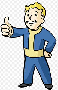 A cartoon picture of a man standing with his hands up