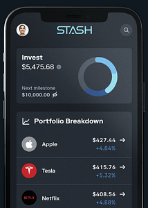 Stash App portfolio breakdown options