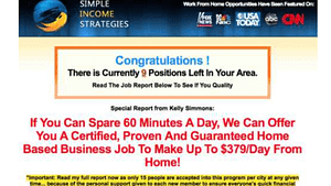 A screen shot of simple income strategies website