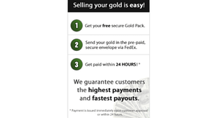 a picture of the cash4gold secure pack 3 step process