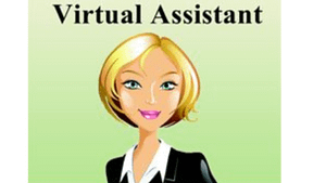 a color cartoon picture of a female Virtual Assistant