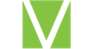 A green and white picture of the letter V