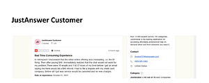 Customer reviews experiences from Trustpilot concerning JustAnswer