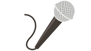 a black and white cartoon picture of a mic