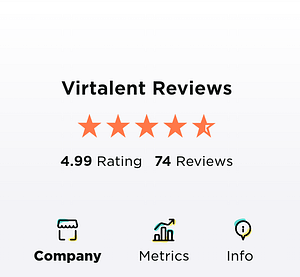a screenshots of the Virtalent.com website rating