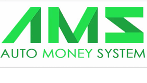 A screen shot of green letters AMS, Auto Money System