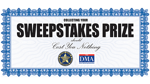 A screen shot picture of a Sweepstakes prize certificate