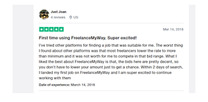 FreelanceMyWay customer reviews rating from trustpilot