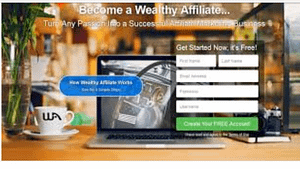 A picture of the wealthy affiliate homepage