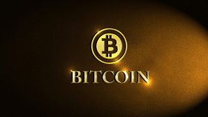 A picture of the words bitcoin and the bitcoin symbol