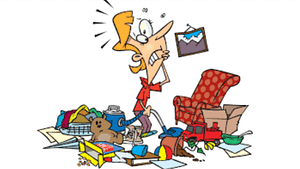 a cartoon picture of clutter