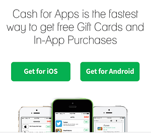 Cash For Apps homepage