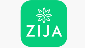 A green and white picture of the Zija Logo