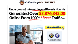 A screen shot of the Coffe Shop Millionaire website