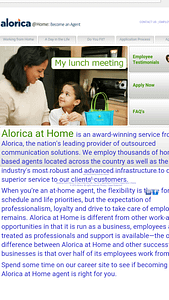 a view of the alorica at home web page showing it is legit