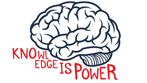 A picture of a brain and Knowledge is Power Wall Decal